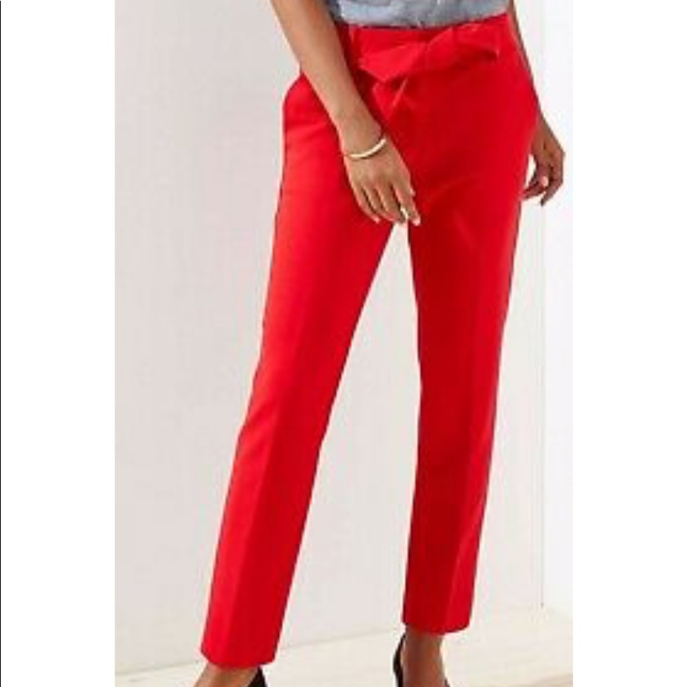Loft Red Marissa, Tie Waist, Slim fit, Pant